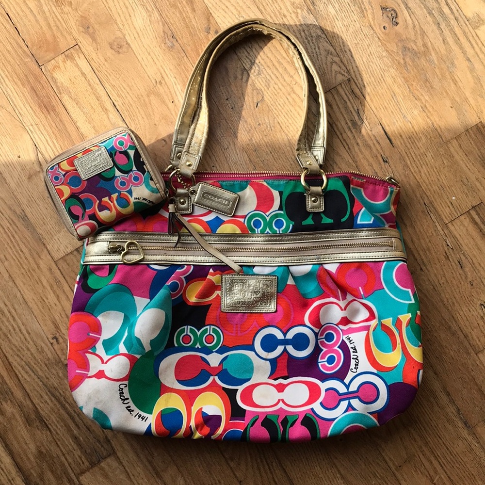 Authentic Coach bag with wallet